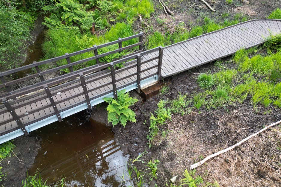 Recycled plastic bridge and boardwalk